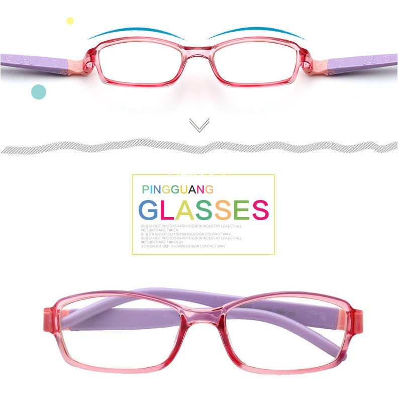 korea-แว่นตาแฟชั่นเด็ก-แว่นตาเด็ก-รุ่น-8813-c-3-สีชมพูใสขาม่วงข้อชมพู-ขาข้อต่อที่ยืดหยุ่นได้สูง-สำหรับตัดเลนส์