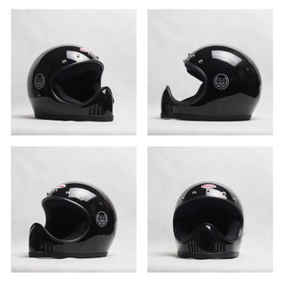 หมวกกันน๊อควินเทจX-bone - Black colors with Black trim : สีดำ ขอบยางดำ (PRO.)
