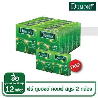 ภาพหน้าปกสินค้าถุงยางอนามัย Dumont Comfy Size 52mm. (ซื้อ 12 กล่อง แถมฟรี!!! 2 กล่อง) ที่เกี่ยวข้อง