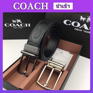 Coach F66125 ผู้ชายเข็มขัดหนัง เข็มขัดหนังแท้  เข็มขัดหนัง