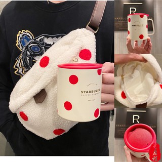 Starbucks  ใหม่ถ้วยคริสต์มาสของขวัญนับถอยหลังกล่องตาบอดหมี Plush Messenger กระเป๋าฉนวนถ้วยน้ำ