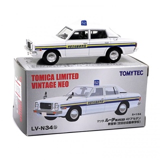 Tomytec 1/64 MAZDA LUCE LEGATO 4 ประตู SEDAN STAGAYA AUTO DRIVING SCHOOL รถ LV-N34B DIECAST SCALE รุ่นรถ TOMICA LIMITED VINTAGE