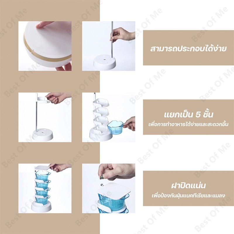 คอนโดเครื่องปรุง-5-ชั้น-สีขาว-ชั้นใส่เครื่องปรุงหมุนได้-360-องศา-ประหยัดพื้นที่-0626