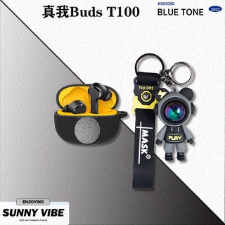 Realme Buds T100 Case Silicone Soft Case Protective Case Realme Buds T100 Cartoon Headphone Case Creative Astronaut Cartoon Stitch Keychain Pendant Realme Buds Air3 Neo Headphone Case Protective Case Shockproof Case Protective Case Realme Buds Air3 Cover