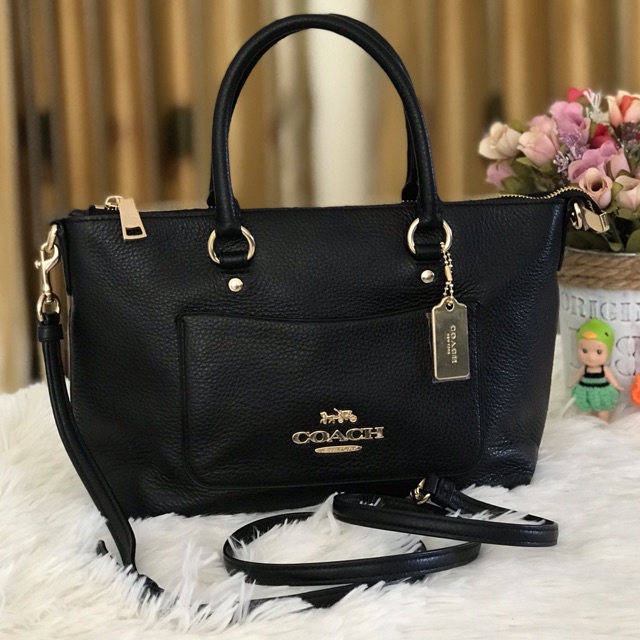 Coach mini emma satchel black hot sale