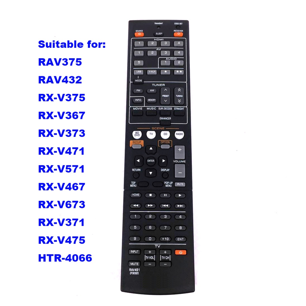New RAV463 ZA11350 For Yamaha AV Receiver Remote Control RX-V373 - Foto 6