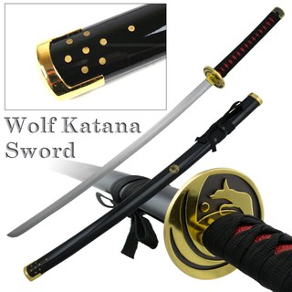 JAPAN ดาบซามูไร ดาบนินจา Samurai ดาบญี่ปุ่น Wolf Katana Sword + แท่นวาง Touken ranbu โทเคน รันบุ ดาบจิ้งจอกจันทรา เปิดคม
