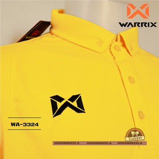 WARRIX เสื้อโปโล รุ่น bubble WA-3324 WA-PLA024 สีเหลืองโลโก้ดำ YY วาริกซ์ วอริกซ์ ของแท้ 100%