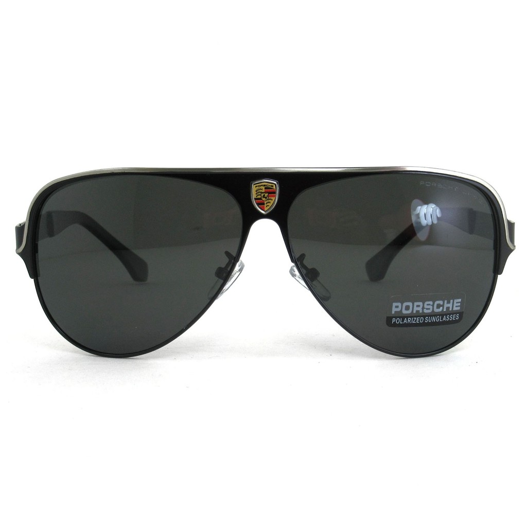 polarized-แว่นกันแดด-แฟชั่น-รุ่น-porsche-uv-8580-c-1-สีดำตัดเงินเลนส์ดำ-ทรงสปอร์ต-เลนส์โพลาไรซ์