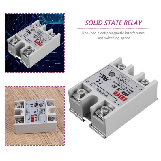 Solid State Relay Module SSR-25DA 24V-380V AC (25A) โซลิดสเตตรีเลย์รับ ...