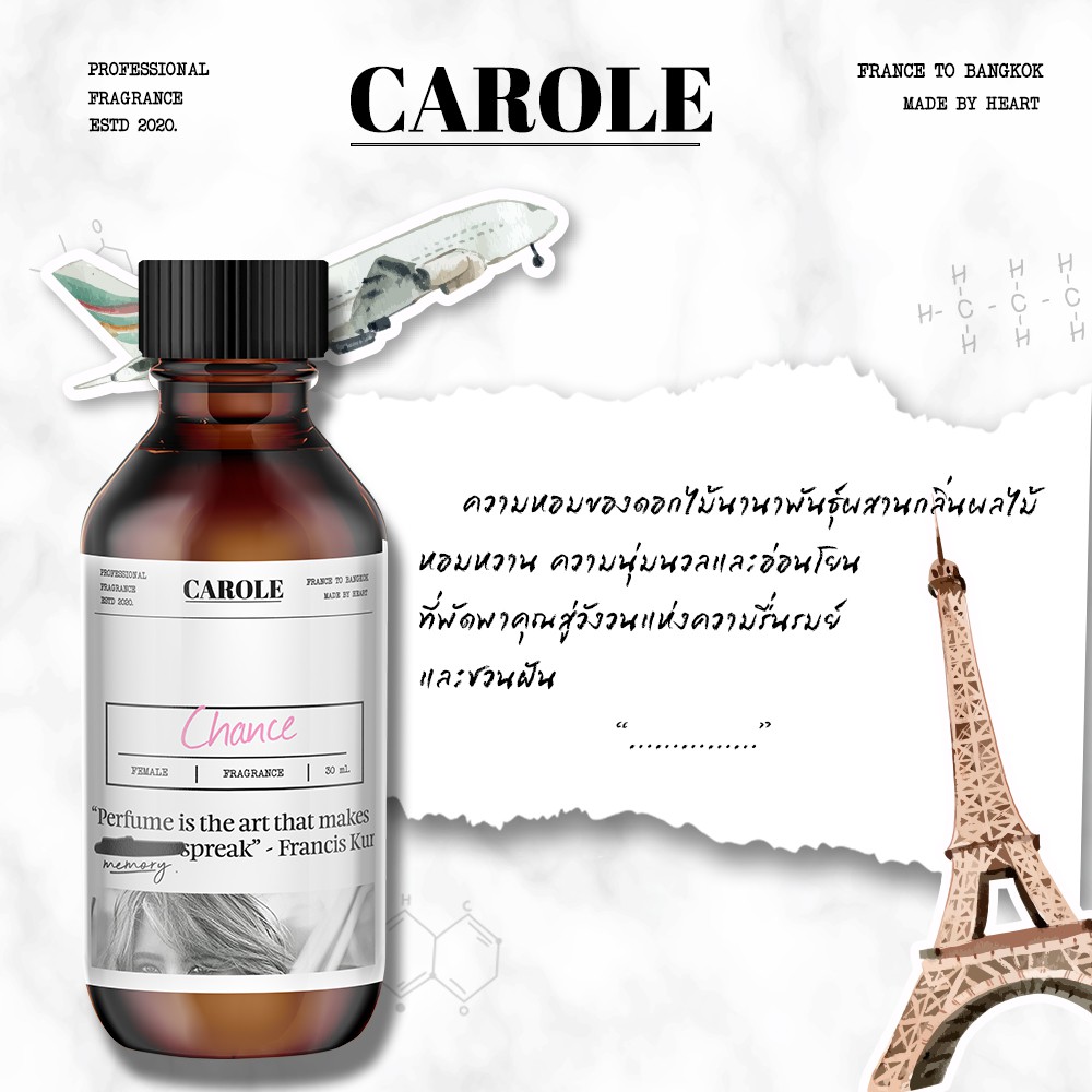 หัวน้ำหอม-กลิ่น-chance-น้ำหอมแบรนเนมด์-30-ml-carole-น้ำหอมผู้หญิง-น้ำหอมผู้ชาย