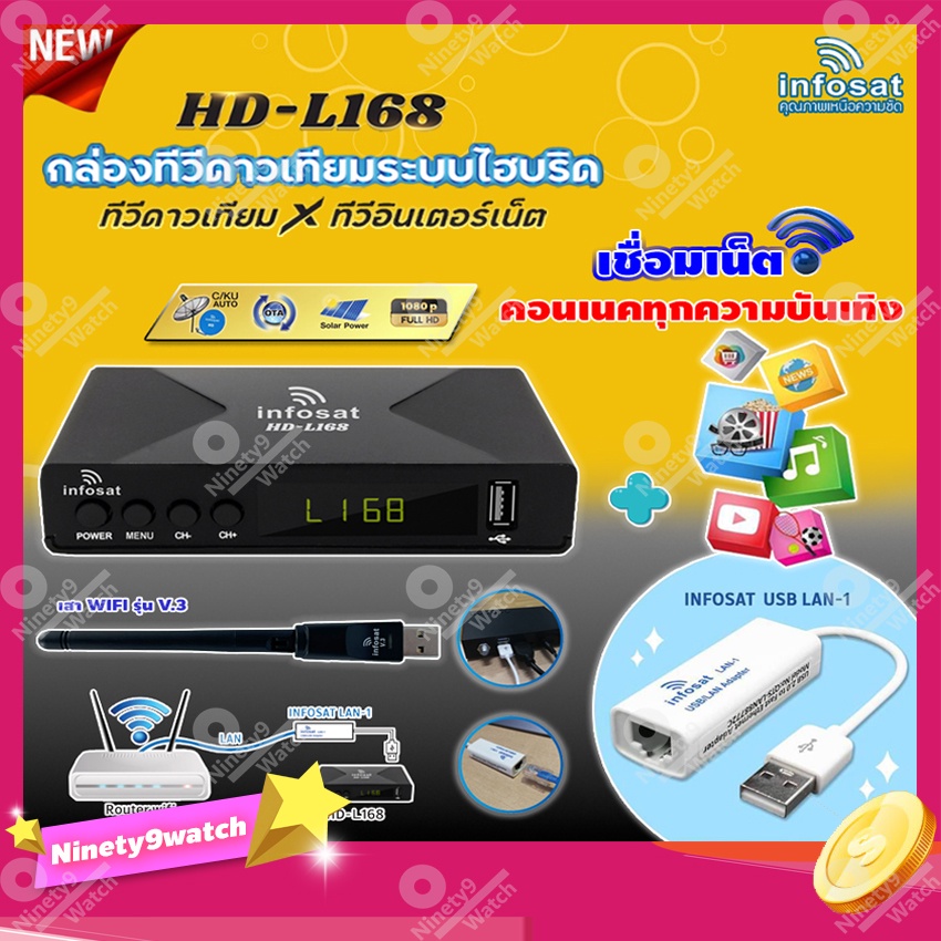 กล่องทีวีดาวเทียมไฮบริดจ์-infosat-hd-l168-เสา-wifi-infosat-infosat-usb-lan-1