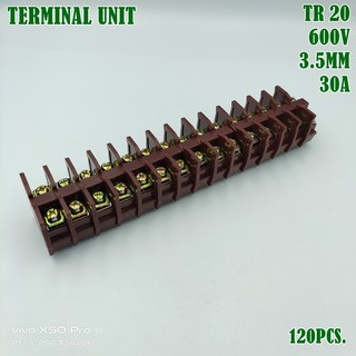 TR 20 TERMINAL UNIT เทอร์มินอลต่อสาย ขนาด 3.5 สแควมิล 30A  กล่องละ120 ชิ้น