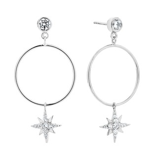 Haus of Jewelry - Celestial Drop Hoop Earrings