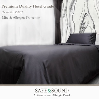 ภาพหน้าปกสินค้าผ้าปูที่นอน 3.5 ฟุต 550เส้นด้ายทอแน่นมาตรฐานกันไรฝุ่น SAFE&SOUND สีพื้น ที่เกี่ยวข้อง