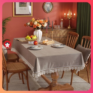 แฟลชขาย 🔴 ผ้าปูโต๊ะ ผ้ากํามะหยี่ ลายลูกไม้ สีทอง สไตล์เรโทร สําหรับตกแต่งบ้าน คาเฟ่ โต๊ะกาแฟ HUGME