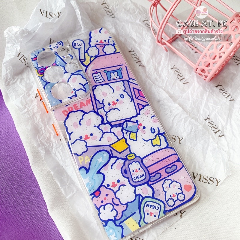 เคสกระต่ายม่วง-เคสสติ๊กเกอร์น่ารัก-สั่งทำ-case-samsung-iphone