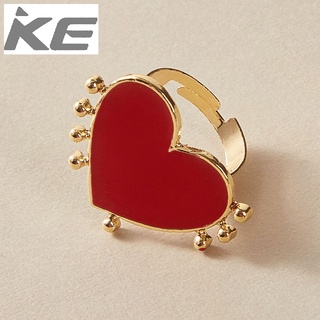 Hand jewelry alloy opening drip heart-shaped love ring female red natal jewelry for girls for