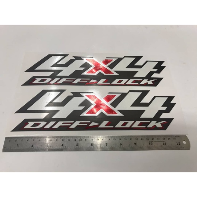 4x4 DIFFLOCK สติ๊กเกอร์งานสกรีน สำหรับติดข้างท้ายรถกระบะ ISUZU ALLNEW