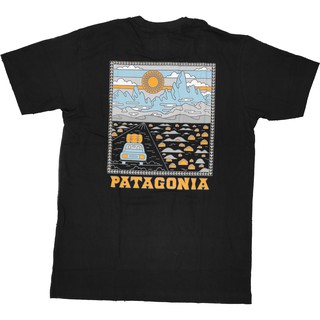 เสื้อยืดโอเวอร์ไซส์⭐ patagonia ⭐ เสื้อยืด คอกลม แขนสั้น แฟชั่น ภูเขา พาธาโกเนีย พาตาโกเนีย summit road ถนน パタゴニア unisexS