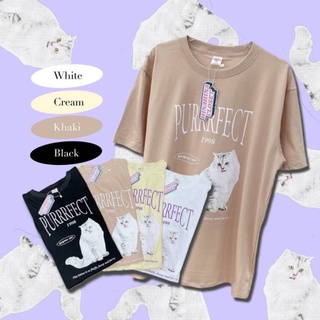 พร้อมส่ง!! 😸 เสื้อยืดโอเวอร์ไซส์ลายแมว Perfect