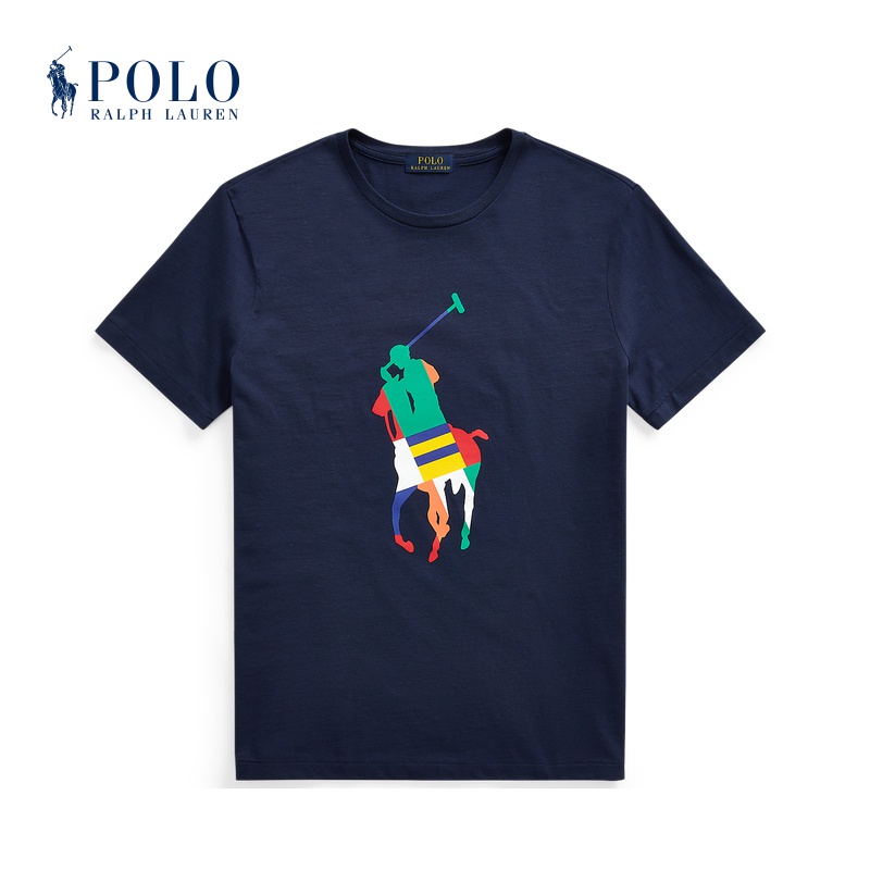 ralph-lauren-ralph-lauren-เสื้อยืดลําลองสําหรับผู้ชายแขนสั้นคอกลมพิมพ์ลาย-big-pony