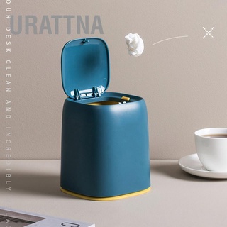 Urattna ถังขยะตั้งโต๊ะ ขนาดเล็ก พร้อมฝาปิด สําหรับโต๊ะเครื่องแป้ง สํานักงาน
