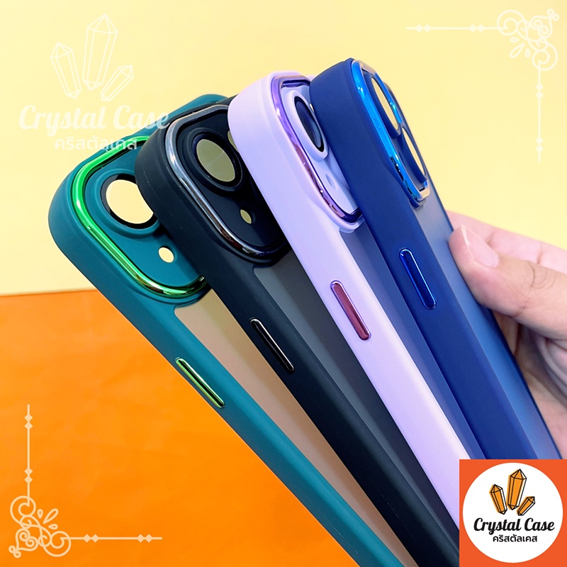 เคสขอบสีหลังขุ่นกันเลนส์กล้อง-samsung-a04s-a12-a13-a02s-a03s-a52-a22-5g-a02-a53-a23ขอบสี-เลนส์เงา