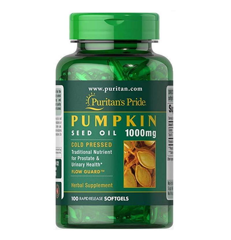 Puritan's Pride Pumpkin Seed Oil 1000 Mg 100 Softgels Protect Prostate ป้องกันต่อมลูกหมาก น้ำมัน