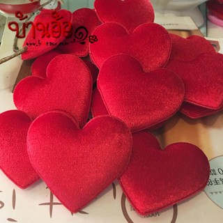 6cm หัวใจ หัวใจผ้า กำมะหยี่ ขนาด 6 เซนติเมตร จำนวน 2 ชิ้น heart for valentine gift