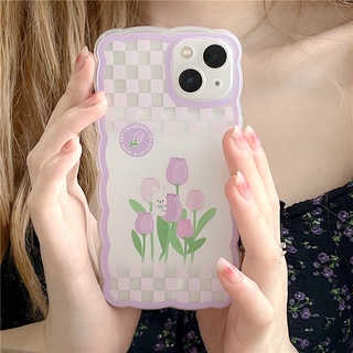 เคสโทรศัพท์มือถือ ลายสก๊อต สีม่วง สําหรับ Iphone 13Promax Apple 12 xs xr 6Plus 14