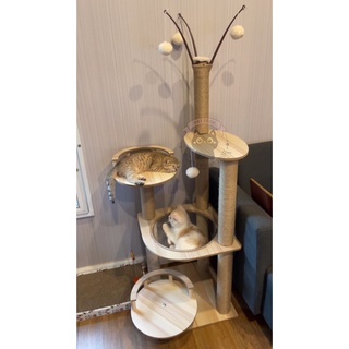 ภาพขนาดย่อของภาพหน้าปกสินค้า️คอนโดแมว ไม้ทั้งหลัง ไม่ติดขน บ้านแมว เสาลับเล็บแมว 140 132cm B-15 ️ จากร้าน ratimapeem บน Shopee ภาพที่ 4