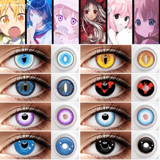 Eyeshare คอนแทคเลนส์ ลายการ์ตูนคอสเพลย์ สีฟ้า สําหรับดวงตา 14.5 มม. 2 ชิ้น ต่อคู่