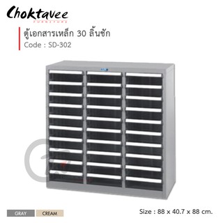 ตู้ลิ้นชักเหล็ก 30 ลิ้นชัก โครงเหล็ก-ลิ้นชักอะคริลิคใส รุ่น SD-302 [SU Collection]