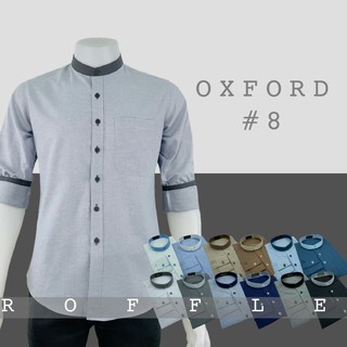 □เสื้อเชิ้ตคอจีน สลับสี ผ้าอ๊อกฟอร์ด เข้ารูป แขนยาว (OXFORD #8)เสื้อโปโลเสื้อเชิ้ตผู้ชาย🎁🎀✨🎗