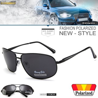 Polarized แว่นกันแดด แฟชั่น รุ่น 1265 สีดำเลนส์ดำ แว่นตา ทรงสปอร์ต วัสดุ Stainless ( เลนส์โพลาไรซ์ )