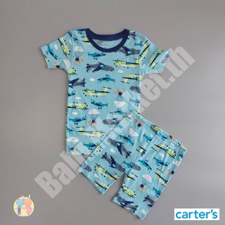 เซตเสื้อยืด กางเกงขาสั้น เด็กชาย สีฟ้าลายเครื่องบิน แบรนด์คาร์เตอร์ (Carters) ของใหม่