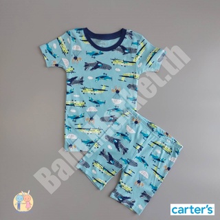 เซตเสื้อยืด กางเกงขาสั้น เด็กชาย สีฟ้าลายเครื่องบิน แบรนด์คาร์เตอร์ (Carters) ของใหม่