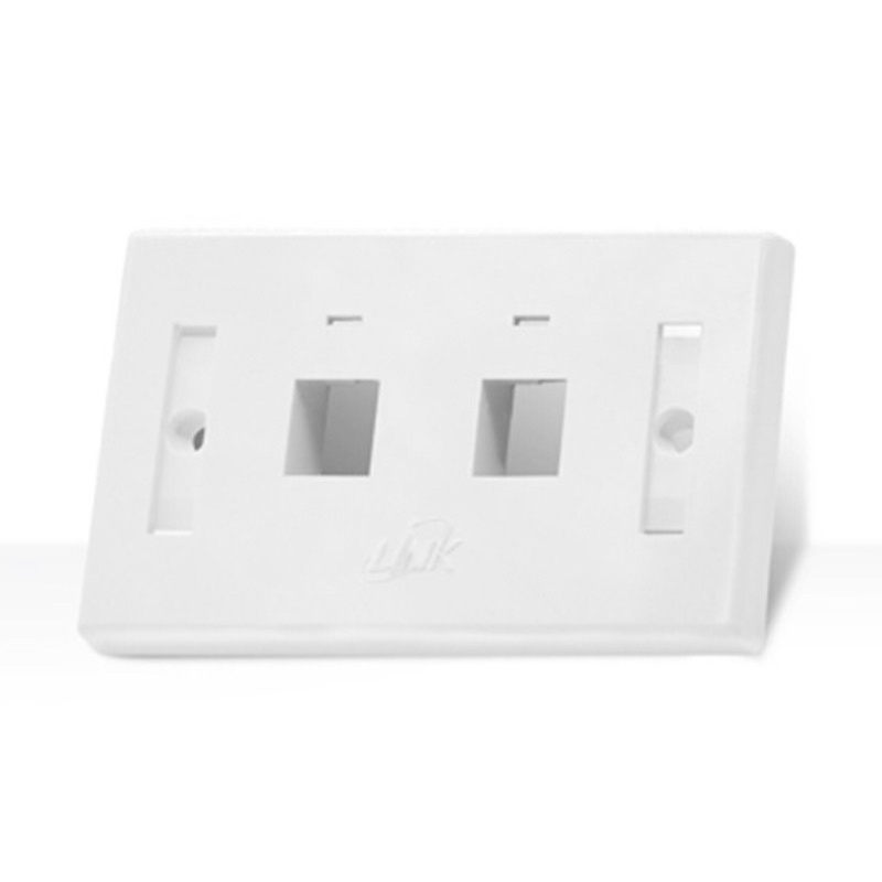 link-us-2002awh-face-plate-2-port-with-icon-amp-lable-id-white-color