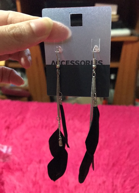 ส่งฟรี-ต่างหูขนนก-แบรนด์accessorize