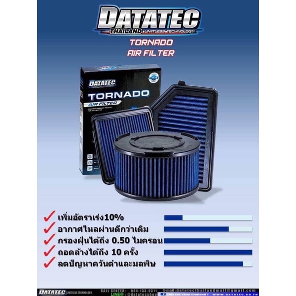 กรองอากาศรถยนต์-ผ้ากรองซิ่ง-datatec-tornadoใช้ได้นานกว่ากรองเดิมแน่นอน-มีหลายรุ่นสอบถามได้ครับ