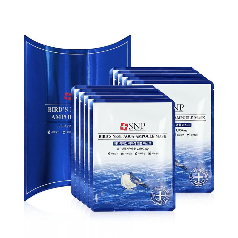 SNP Bird’s Nest Aqua Ampoule Mask มาส์กหน้า รังนก 1 กล่อง มี 10 ชิ้น