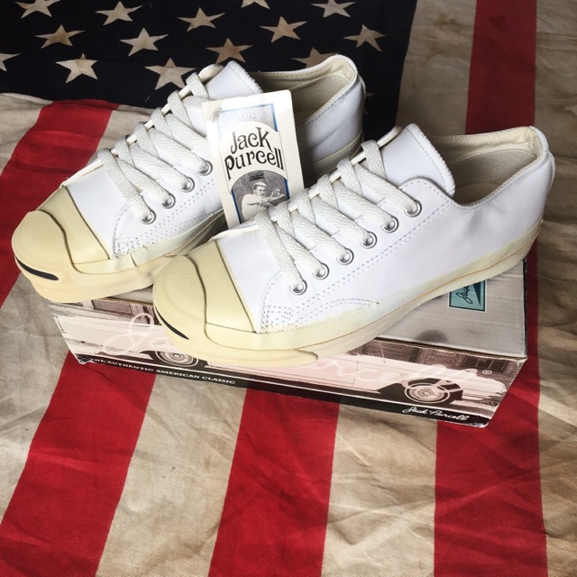 Deadstock Vintage 90s CONVERSE JACK PURCELL White Leather Sneake | Shopee  Thailand