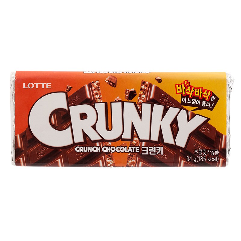 ล็อตเต้-ช็อกโกแลตนมผสมข้าวพอง-lotte-crunky-stick-chocolate-34-กรัม