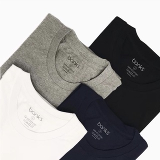 bank’s Plain T-Shirt Black Navy White Gray Cotton USA เสื้อยืดเปล่า เสื้อยืดสีพื้น เสื้อยืดคอกลม เสื้อยืดคุณภาพดี