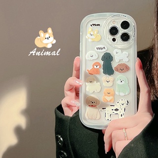เคสโทรศัพท์มือถือ ซิลิโคนใส ลายลูกสุนัข เรียบง่าย สําหรับ iPhone 15 13promax 12 11 Xs 12pro