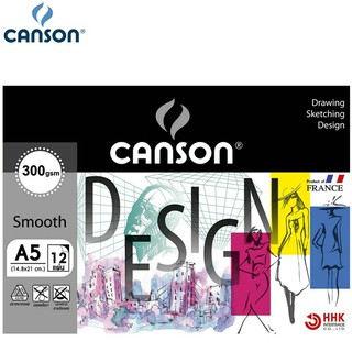 Canson สมุดวาดเขียน FINE FACE หนา 300 gsm ขนาด A5 ผิวเรียบ 600758