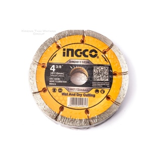 INGCO ใบตัดเพชร 4" แบบแห้ง รุ่น DMD011102M สำหรับตัดคอนกรีต (10 ใบ/กล่อง)