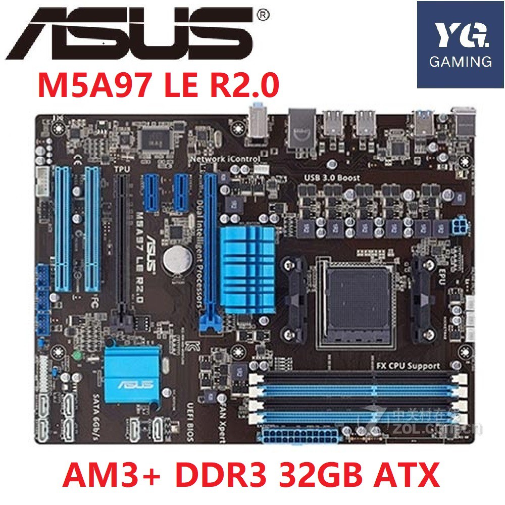 รูปภาพของUsed for Asus M5A97 LE R2.0 Original Desktop Motherboard 970 AM3/AM3+ FX6300 FX8300 DDR3 32G SATA3 USB3.0 ATXลองเช็คราคา