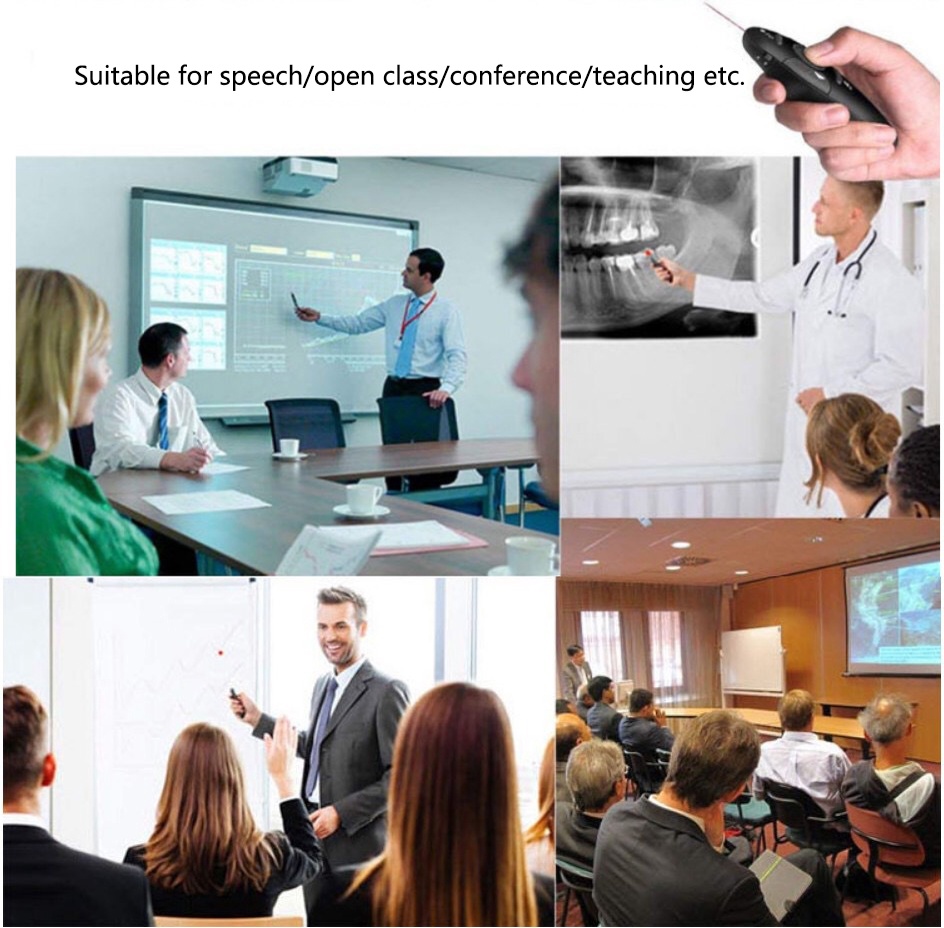 ปากกาพลิก USB ไร้สาย PPT Presentation Pointer Clicker 2.4GHz Presenter ...